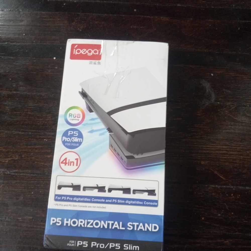 PlayStation 5 Horizontal Stand w/RGB Lighting & 4 USB Ports for PS5 Slim